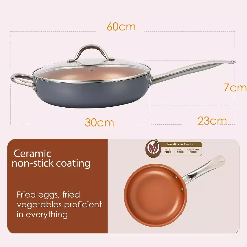 Cross-Border Export to the United States, Granite Non-Stick Deep Stew Pot, Aluminum Alloy Non-Stick 24cm Flat-Bottomed Cooking Pan