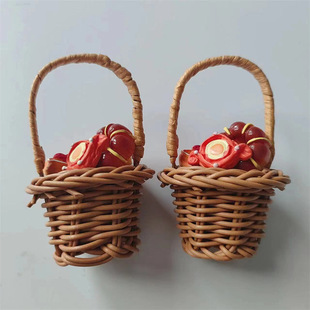 Refrigerator stickers magnetic stickers high-end handmade doll house bread basket food and play decoration accessories decoration photography props