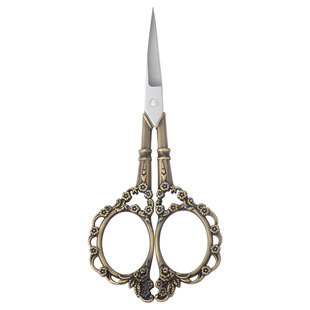 Vintage Stainless Steel Plum Blossom Small Scissors Home small size Scissors Wedding Opening Cutting Pointed Tea Bag Scissors Leather Case