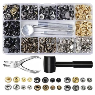 6 Color 120 set 12.5 mm633# metal copper four-button clothing wallet buckle cross-border boxed spot