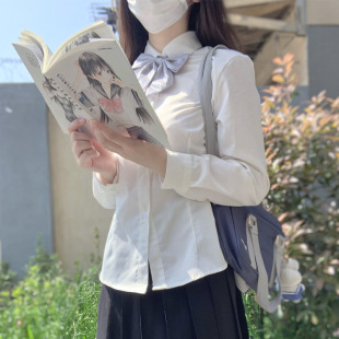 JK/DK Shirt Long and Short Sleeve Basic Japanese College Style Couple Student Class Uniform School Uniform Summer White Shirt