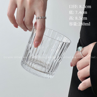 Coffee Lovers Glass Water Cup Beverage Cup Juice Cup Milk Cup Tea Cup Coffee Cup Household Stripe