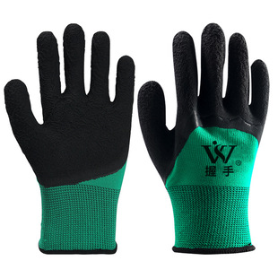 Wear-resistant Foam Breathable Sweat-absorbent Latex Gloves Industrial Work Site Non-slip Gloves