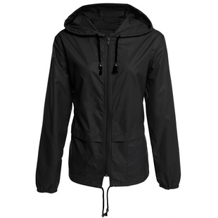 Cross-border European and American Foreign Trade Amazon Raincoat Zipper Hooded AliExpress Outdoor Jacket Thin Outdoor Jacket for Women