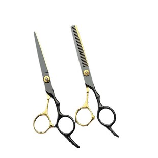 Black gold barber scissors flat scissors tooth scissors bangs artifact barber scissors children's household broken hair suit