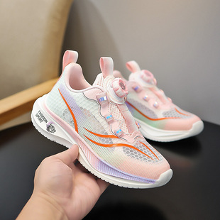 2024 foreign trade summer new rotating button leisure sports running boys and girls basketball shoes cross-border plus size