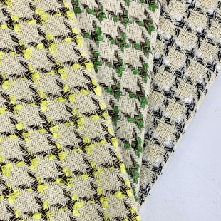 Woolen bright silk houndstooth autumn and winter thick suit coat uniform clothing fabric woolen houndstooth fabric