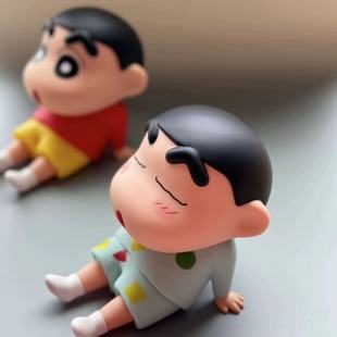 Crayon Shin Lazy Man Mobile Phone Bracket Mobile Phone Holder Internet Celebrity Cartoon Hand-made Desktop Ornaments Trendy Play Model Gift