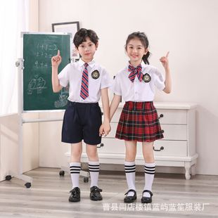 Summer English Style Kindergarten School Uniform Suit Primary and Secondary School Students' Graduation Class Suit Children's Day Poetry Recitation Stage Performance Suit