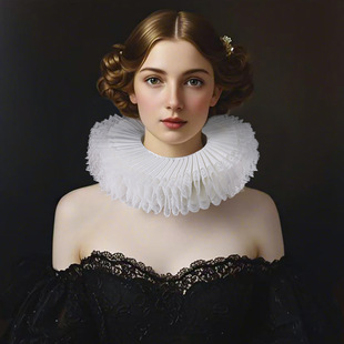 Handmade Elizabeth Artistic Rafer Collar Lace Stitching Exaggerated False Collar High-end Opera Performance Props