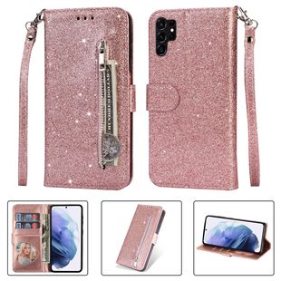 Applicable to Red Mi 12 mobile phone leather case Red Mi Note13 glitter zipper wallet card holder hand rope shell