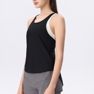 Summer sports vest women's loose sleeveless running quick-drying yoga clothes top outer wear beauty back fitness blouse cross-border