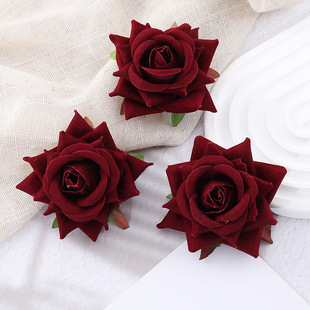 DIY simulation 7cm flannel rose fabric artificial flower shooting props wedding decoration corsage fake flower accessories