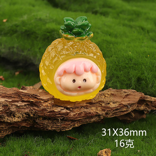 Micro Landscape Cartoon Luminous Fruit Baby Resin Stereo Accessories Handmade DIY Decorative Ornaments Resin Crafts