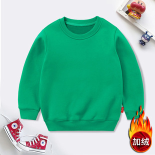 Manufacturers in stock children's clothing fleece-lined sweater autumn and winter new boys and girls blank warm pullover class clothing DIY print