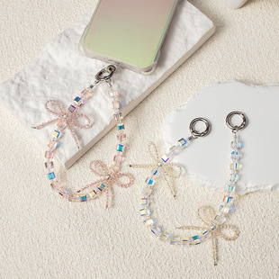 Mobile Phone Lanyard Short Mobile Phone Chain Small Butterfly Wrist Strap Mobile Phone Case Chain Hanging Rope Metal Buckle Rope Sling