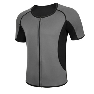 Men's plus size Sweaty Fitness Clothing European and American Cross-border Waist Tinting Sportswear Tunic Belly Body Shaper