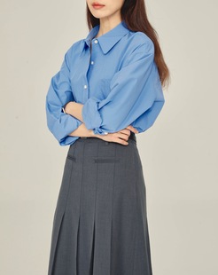 Shysy "If Only Buy One" high quality Cotton Blue Powder Two-color Shirt Classic Enzyme Wash Fabric