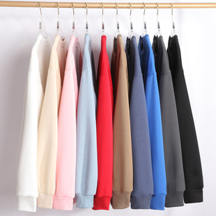 Spring and Autumn New 320g Chinese cotton round neck drop shoulder sweater men's and women's same Korean style trendy top base wholesale