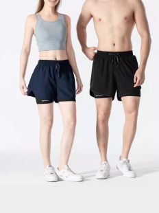2024 Summer New Sports Quick-drying Shorts Elastic Ice-cool Anti-running Lovers Fake Two-piece Running Training Pants