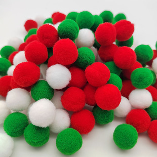 In stock colorful plush ball high elastic polyester fur ball children's diy pompon accessories toy clothing Christmas fur ball