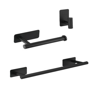 Stainless steel non-perforated towel bar towel rack suit bathroom toilet tissue holder towel towel ring hook
