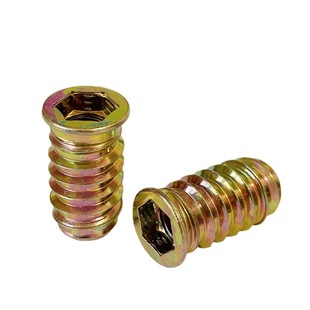 Iron belt through hexagon socket blind hole embedded nut iron through internal and external teeth furniture trapezoidal medium M6M8M10