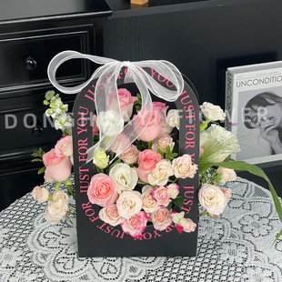 English portable box flower handbag diy flower arrangement material floral materials flower packaging floral portable flower box