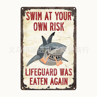 Shark SHARK европейский стиль жестяный рисунок бар ресторан Amazon TEMU производитель на заказ украшения