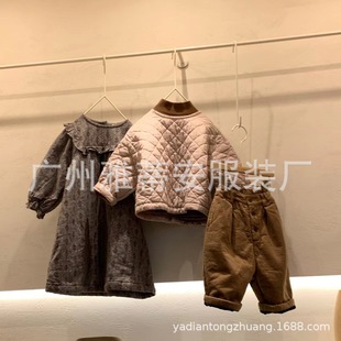 Balabala children's clothing coat pants boys trousers girls plus velvet coat high-end children's clothing entity live wholesale