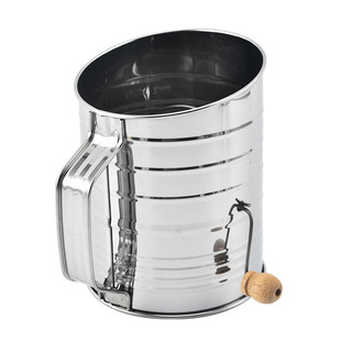 Stainless Steel Flour Sieve Large Capacity Handheld Cup Type Household Sugar Sieve Powder Sieve Hand-pressed Flour Sieve