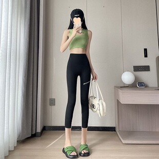 Pocket Pants Summer Thin Three-point Leggings 78-point Outer Wear Yoga Pants Nine-point Tight Leggings