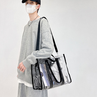 Cross-border Waterproof Beach Bag New Transparent PVC Crossbody Bag Women's Summer Jelly Bag Shoulder Bag Swimming Gym Bag