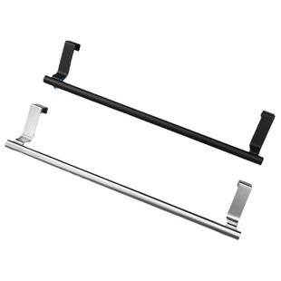 Kitchen and toilet multi-purpose cabinet door stainless steel towel bar non-perforated towel rack storage thickened towel single bar