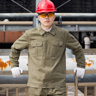Spring and Autumn Work Clothes Pure Cotton Anti-static Cotton Clothes National Appliance Net Electrician Power Labor Protection Clothes Workwear Free Customized Men