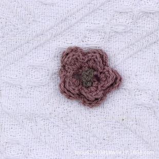 4cm double-layer three-dimensional handmade hook rose wool flower clothing accessories decorative flower crochet