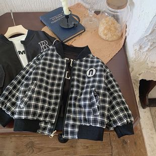 Children's coat 2024 Bangcheng spring boys' Korean style fashionable cool handsome embroidered letter double-sided jacket hf389