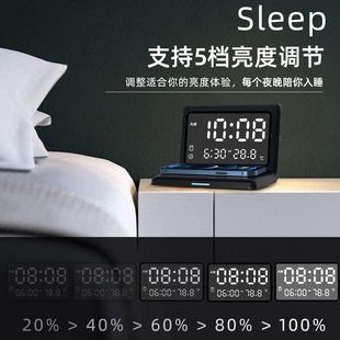 New clock wireless charger creative alarm clock three-in-one wireless fast charging cross-border multi-function for Apple
