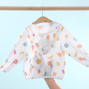 Baby's Sunscreen Clothing Summer Wear Thin Breathable Pure Cotton Baby Air-conditioning Shirt Men's and Women's Sunscreen Clothing Ice Silk Jacket