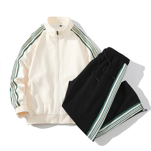 2025 New Spring and Autumn Couple suit Men's Casual Sports suit Men's Cardigan Zipper Two-piece Set Women's Trendy