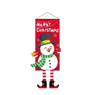 Cross-border New Christmas Hanging Cloth Flag Party Decorations Props Creative Cartoon Printed Background Cloth