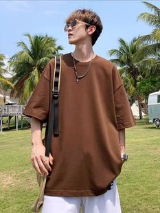 Men's 2024 Summer 220g cotton 11 color bottoming shirt men's simple cultural shirt solid color short sleeve T-shirt men's wholesale