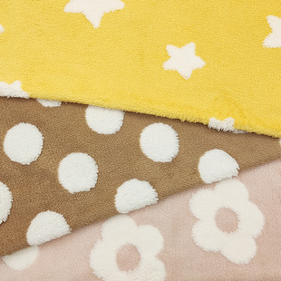 Shu cotton wool jacquard fabric weft knitted jacquard single-sided flannel fabric