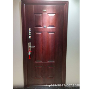 Factory wholesale grade a steel fire door into the home European solid wood security door national standard low price engineering door