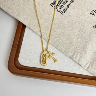 Vintage Three-dimensional Small Gourd Pendant Necklace Women's New Chinese Style All-match Design Sense Necklace Light Luxury High-end Sense Clavicle Chain