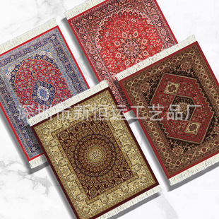 Factory 4 sets of carpet coasters Oriental design carpet beverage mat tassel carpet coasters heat insulation mat wave
