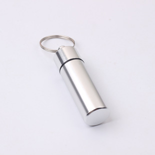 Outdoor Aluminum Alloy Storage Cartridge Waterproof Sealed Cartridge Metal Aluminum Bottle Convenient Storage Tank with Keychain