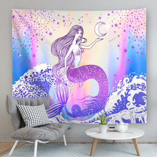 New sun hanging cloth background cloth Amazon mermaid decorative cloth printed tapestry can be customized