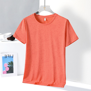 Leaf Ice Silk Women's Short-sleeved Outdoor Quick-drying T-shirt Elastic Breathable Running Quick-drying Clothes Summer Sports Fitness T-shirt