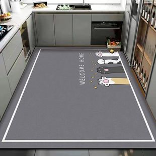 Kitchen Floor Mat Covered with Water Absorption and Oil Absorption Dirty-Resistant Wash-Free Carpet Household Cut-off Large-Area Non-Slip Foot Mat